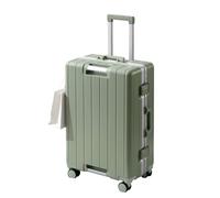 ZHANGshouf Aluminum Frame Luggage, Large Capacity Travel Suitcase, 20 Inch Carry on Luggage, Hard Shell Suitcase, Silent Universal Wheels,Green,20in