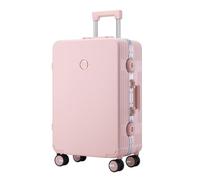 ZHANGshouf Carry on Luggage Aluminum Frame Luggages Digital Lock Zipperless Suitcase Hardshell Lightweight PC+ABS Large,Pink,26in