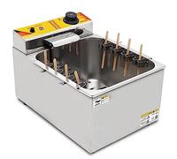 ZHANGshouf Commercial Deep Fryer 1900W 12L Automatic Hot Dog and Sausage Grill, Adjustable Temperature, 8-Piece Frying Equipment, Large Capacity Electric Corn Dog Fryer