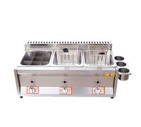 ZHANGshouf Gas Fryer Stainless Steel Deep Fryer with Basket and Lid for Restaurant Kitchen Snack Bar - Professional Commercial LPG French Fries Fish Fryer