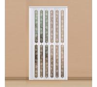 ZHANGshouf Interior Folding Sliding Doors PVC Bi-fold Doors Accordion Closet Doors with Handles & Acrylic Glass for Kitchen Bathroom(Milky white,84.2x203cm)