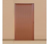 ZHANGshouf Interior Folding Sliding Doors PVC Bi-fold Doors Accordion Closet Doors with Handles & Acrylic Glass for Kitchen Bathroom(Walnut,190x203cm)