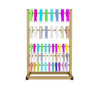 ZHANGshouf Metal Ribbon Storage Stand Holder Organizer 5 Tier Rack for Craft Room/Cake Shop/Flower Store Wire Spool Display Holder (Gold)