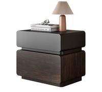 ZHANGshouf Minimalist Nightstand with Drawers,Bedside Table with Storage, Mid Century Modern Solid Wood Bed Side Tables for Bedroom Living Room,A,45 * 40 * 48cm