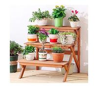 ZHANGshouf Multilayered Solid Wood Flower Stand - 3-Tier Indoor Outdoor Plant Rack Balcony Pot Shelf Green Floor Display Stand Stylish Home Decoration 60x60x59cm