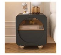 ZHANGshouf Nightstand Solid Wood Bedside Table with Drawers and Invisible Handles, Spherical Base Design, 45cm