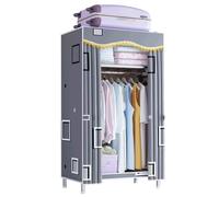 ZHANGshouf Portable Wardrobe, Single Bedroom Fabric Wardrobes Small Foldable Closets 82 * 45 * 170CM,Grey