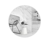 ZHANGshouf Round Bathroom Mirror with Metal Frame, Decorative Wall Shelf Options - 30/40/50/60/70Cm, Stylish Home Decor, White Finish, Versatile Accessory
