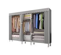 ZHANGshouf Steel FrameAssembled Large-capacity Multi-functional Storage,Canvas Wardrobe,Portable Wardrobe Clothing Wardrobe Shelves Clothes Bedroom Living Room Balcony, 173 * 46 * 126CM