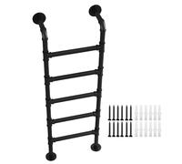 ZHANGXAO Black, wall-mounted metal ladder for bunk beds, for outdoor use, terrace, camper van, apartment, 231 cm, wrought iron, with exit window and access to the well.