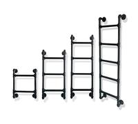 ZHANGXAO Extendable fire escape ladder for windows, basements, attics, villas, RVs, bunk beds and fire stairs, 43-inch step ladder with wall mount