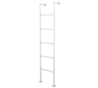 ZHANGXAO Wall-mounted attic stairs, space-saving white metal steps, adjustable from 119 to 200 cm, ideal for bunk beds, student dormitories, libraries, motorhomes and