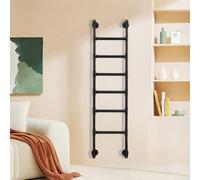 ZHANGXAO Wall-mounted wrought iron ladder for bunk beds, attic rooms, student dormitories, caravans, libraries, terraces, 175 cm, with access to basement window shaft, black iron