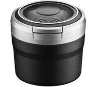 ZhangXD Portable Travel Auto Car Ashtray for Volvo XC90 2015-2023, Car Ashtray with LED Light Lid Self Extinguishing Ash Tray Detachable,Silver/C