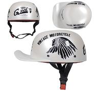 ZHANGXIO Baseball Cap Half Shell Motorcycle Helmet German Style Retro Open Face Low Profile Skull Cap Helmets for Adult Men Women Summer Cruiser Scooter ECE Approved