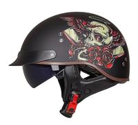 ZHANGXIO German Style Vintage Motorcycle Jet Helmet, ECE Approved Open Face Motorbike Helmet, Retro Half Helmet, with Sun Visor and Removable Inner, for Adult Men Women