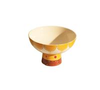 ZHANGXLIOZ-2025 Fruit Bowl Ceramic Fruit Bowl, Decorative Pedestal, Decorated Tray for Kitchen Counter and Dining Table, Bread and Salad with Feet(Yellow)