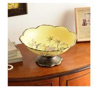 ZHANGXLIOZ-2025 Fruit Bowl Standing Fruit Display Tray Home Ceramics Candy Snack Living Tableware Bread Plate Food Container Decoration(Yellow)