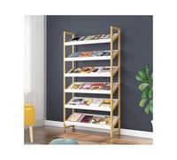 ZHANGXLIOZ-2025 Magazine Rack Modern Design Magazine Rack Wooden Storage Slant Display Bookshelves Floor-to-Ceiling Advertising(Gold+White)