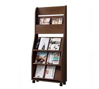 ZHANGXLIOZ-2025 Magazine Rack Wooden Magazine Rack Promotional Material Leaflet Display Study Room Shelves Floor Newspaper Storage With Wheels