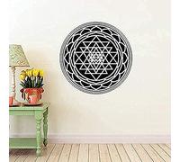 ZHANGXUANS Black vinyl wall sticker - Hindu mandala decoration, suitable for yoga room, expressing religious theme, removable wall sticker 57X57 cm