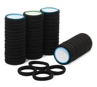 Zhangyusong 50pcs black headbands, elastic headbands, no wrinkle, a great ponytail holder for women and girls.