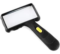 Zhangyusong Hand-held Rectangular Magnifying Glass, LED Light Magnifier, 10X Reading Magnifying Glass for Seniors, Low Vision, Macular Degeneration