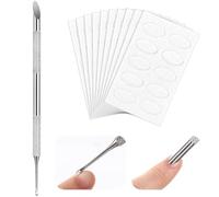 Zhangzitao Metal Cuticle Pusher, Circle Bevel Double-Ended Nail Cuticle Pusher Tool with 100 Grit Sandpaper Sheets Stainless Steel Manicure Pedicure Nail Art Care Tools for Fingernails Toenails