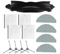 Zhanhai Main Brush Side Brush Mop Cloth FIlters Kit Fits for Hoover HG4 Hydro Pro,for HG4 Hydro Robot Vacuum Cleaner Replacement Parts,1 Main Brush,4 Side Brush,4 Mop Cloth,4 FIlter