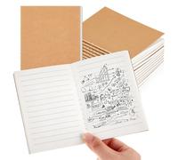 Zhanmai 10 Pack Passport Size Lined Travelers Journal Inserts, 40 Sheets Refillable Kraft Paper Pocket Notebook Refills Bulk for Journals, Planners, Diaries