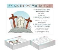 Zhanmai 200 Pcs Bulk Jesus Is The One Way Cards Gospel Tracts Pocket Holy Postcards Prayer Cards Christian Inspirational Bible Verses Wallet Planner Bookmark for Men Women Teens Ministering Tool