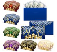 Zhanmai 24 Pcs Eid Mubarak Money Envelopes Ramadan Cash Gift Card Holders Eid Gold Foil Greetings Pockets for Holiday Party Supplies Celebrations Decorations (Horizontal)