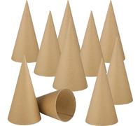 Zhanmai 25 Pcs Paper Mache Cones Open Bottom 9.8 x 3.9 Inch Cardboard Craft Cones for Fall Halloween Christmas DIY Gnomes Ornament Cone Tree Decorations DIY Art Crafts Home Decoration