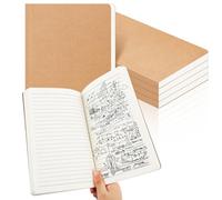 Zhanmai 5 Pack A5 Journal Refill 5.5 x 8.2'' Refillable Notebook Inserts A5 Paper Refill Kraft Travelers Journal Notebooks for Office School Writing Supplies, 100 Sheets/200 Pages