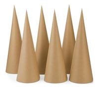 Zhanmai 6 Pcs Christmas Paper Mache Cones Brown Craft Cones Open Bottom 13.8 x 5 Inch Cardboard Cones for Christmas DIY Gnomes Ornament Cone Tree Decorations Art Crafts Home Decoration