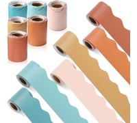 Zhanmai Borders for Bulletin Board Classroom Decoration, 98.5ft Retro Groovy Boho Scalloped Bulletin Board Border Rolls for School Office Chalkboard Whiteboard Poster Decor