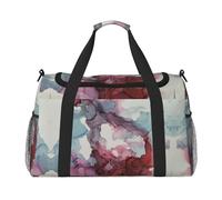 ZhanMg Abstract Marble Unisex Hand Travel Bag – Stylish Large Tote for Vacations, Camping, Sports, Gym, and Outdoor Activities, Black, One Size