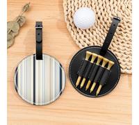 ZhanMg Black Golf Tees Organizer Bag – Versatile Blue Beige Stripe pattern Belt Clip Bag for Golf Carry – Perfect Portable Protection on The Court.