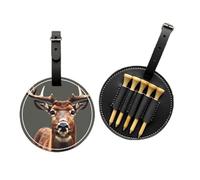 ZhanMg Black Golf Tees Organizer Bag - Versatile Beauty Deer Belt Clip Bag for Golf Carry - Perfect Portable Protection on The Court.