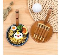 ZhanMg Brown Golf Tees Organizer Bag - Versatile Egg Cup Noodle Ramen Belt Clip Bag for Golf Carry - Perfect Portable Protection on The Court.
