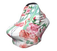 ZhanMg Cactus Flamingo Rose Flowers Stroller Chair Nursing Top Cover - Privacy Canopy for Newborns and New Moms, Perfect for High Chair, Black