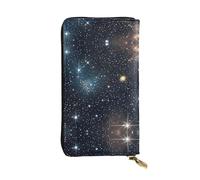 ZhanMg Constellation Star Clusters Galaxies Print Leather Long Clutch Wallet â€“ Fashionable, Durable & Lightweight with Card Holder, Coin Pocket, Black, One Size