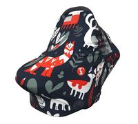 ZhanMg Scandinavian Animals Stroller Chair Nursing Top Cover - Privacy Canopy for Newborns and New Moms, Perfect for High Chair, Black
