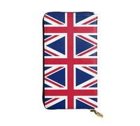 ZhanMg UK Flag Print Leather Long Clutch Wallet – Fashionable, Durable & Lightweight with Card Holder, Coin Pocket, Black, One Size