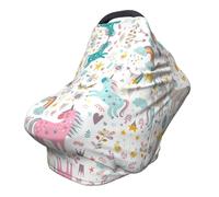 ZhanMg Unicorns Pink Stroller Chair Nursing Top Cover - Privacy Canopy for Newborns and New Moms, Perfect for High Chair, Black