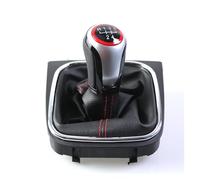 ZhanNuoBHd for VW for MK5 for MK6 for Jetta for Scirocco with Leather Gaiter Boot Cover Collar MT Speed Gear Shift Knob Stick Shifter Lever Knob(5 Speed)