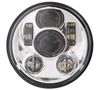 ZhanNuoBHd Motorbike Headlights 5-3/4" 5.75 Inch LED Crome/Black Projection Motorcycle Headlight DRL For Dyna For Sportster For Iron 883 1200 For Street 500 750 Headlight Replacement(Chrome)