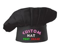 zhanqilai Adult Adjustable Breathable Cute Chef Hat 3 Colors Elastic Band Great Gifts Personalized Logo/Text Kitchen Cooking Black