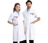 zhanqilai Personalized Lab Coat with Logo Custom Medical Coats Jacket Men Women White Short Long Chemistry Scrubs for Doctor Halloween