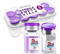 ZHANXUBIO 5 Ml Sterile Empty Vial, Sterile Glass Vials, With Self-Healing Injection Port And Flip Cap, Sterile Pack 10Pcs Per (5Ml,10)